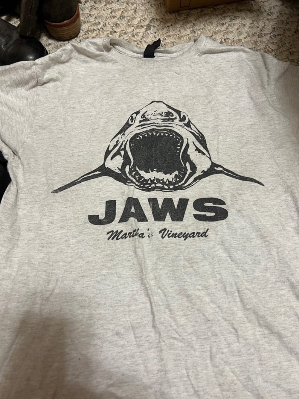 Gildan Light Gray JAWS Martha's Vineyard Short Sleeve Tee